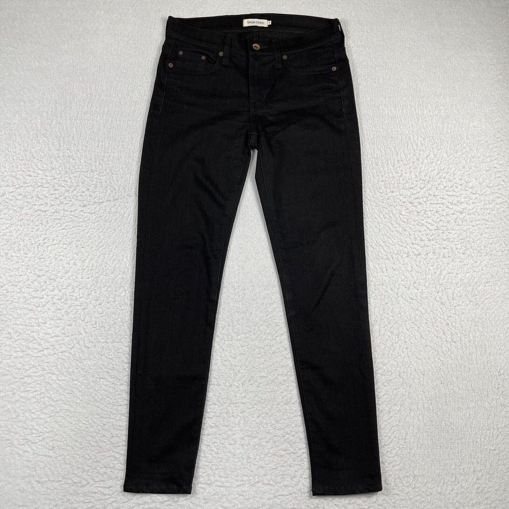 Taylor Stitch Jeans Womens 26 Black Stretch Skinny Low Goth Groupie Server Pants